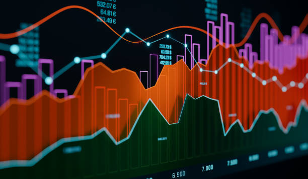Abstract digital stock market chart displaying sharp price swings and financial data trends, illustrating market volatility and risk management concepts.